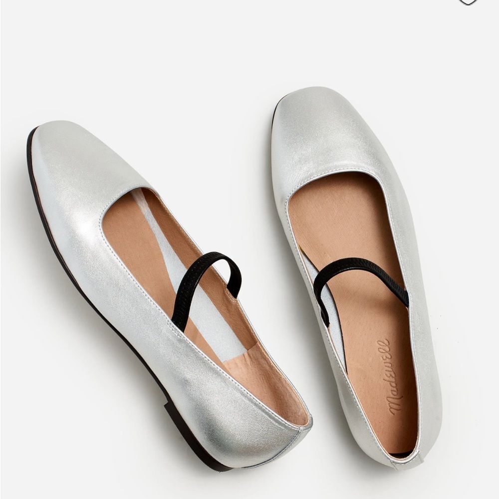 Madewell Silver and Black Flats